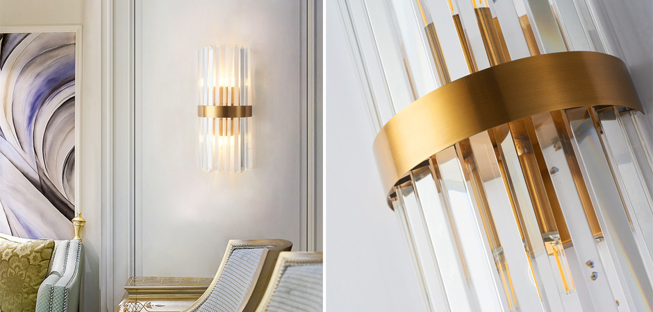 Бра Odeon Clear Glass Gold metal Wall Lamp Бра Odeon Clear Glass Gold metal Wall Lamp - Loft-Concept в Костроме