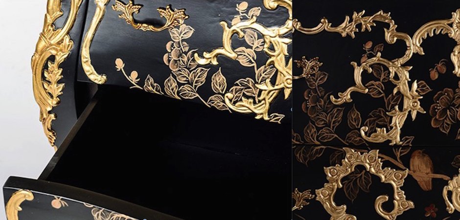 Комод в стиле французского рококо Baroque Сasket Черный Комод в стиле французского рококо Baroque Сasket Черный - Loft-Concept в Костроме