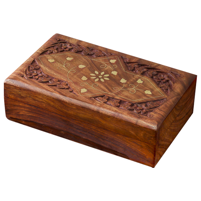Шкатулка Damini Indian Inlay Box Коричневый Шкатулка Damini Indian Inlay Box Коричневый в Костроме | Loft Concept