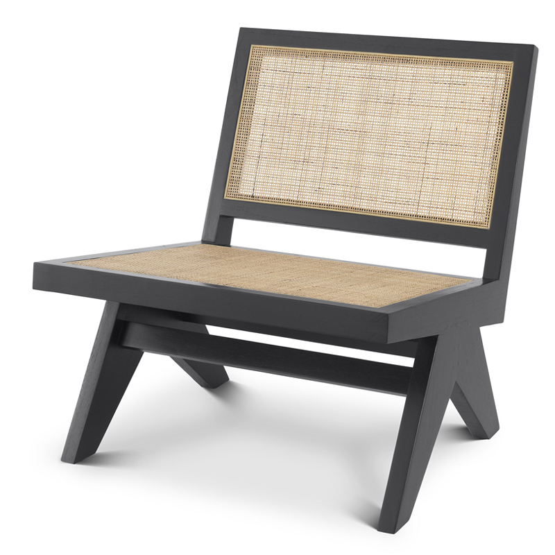 Кресло Eichholtz Chair Romee black Черный Бежевый Кресло Eichholtz Chair Romee black Черный Бежевый в Костроме | Loft Concept