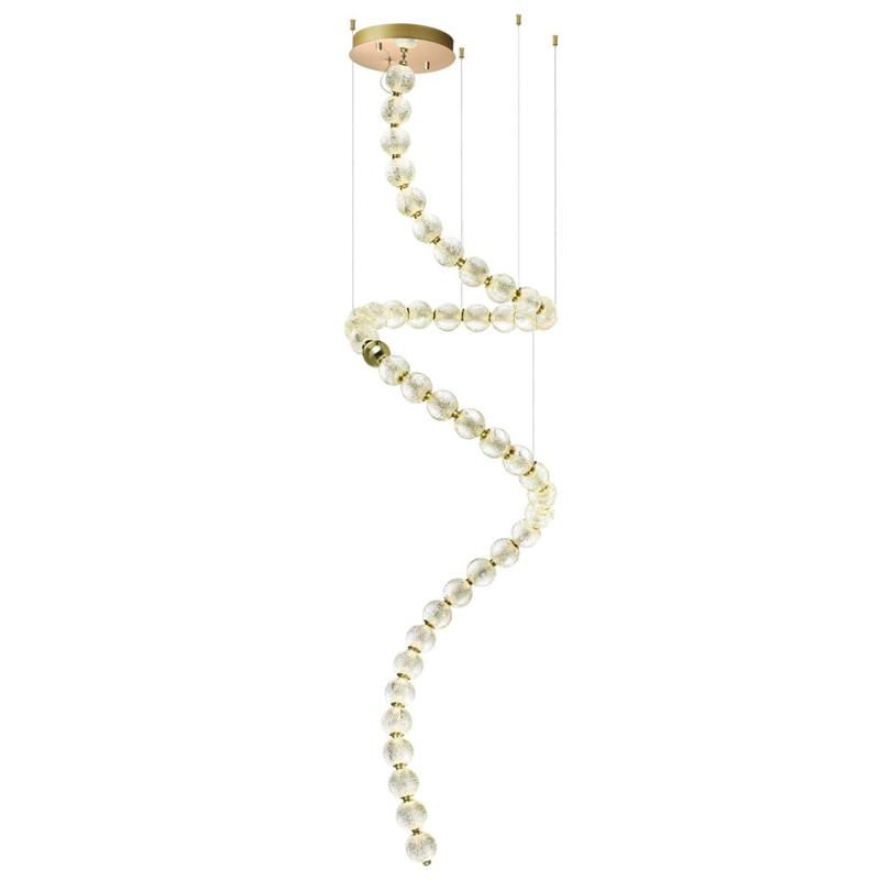 Большая светодиодная люстра Crystal Globule Spiral Золото Золотой Прозрачный Большая светодиодная люстра Crystal Globule Spiral Золото Золотой Прозрачный в Костроме | Loft Concept