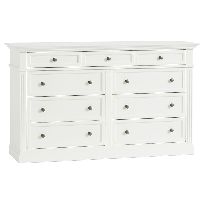 Комод 9 ящиков Benjamin Chest of 9 Drawers Бежево-серый Белый Коричневый Комод 9 ящиков Benjamin Chest of 9 Drawers Бежево-серый Белый Коричневый в Костроме | Loft Concept