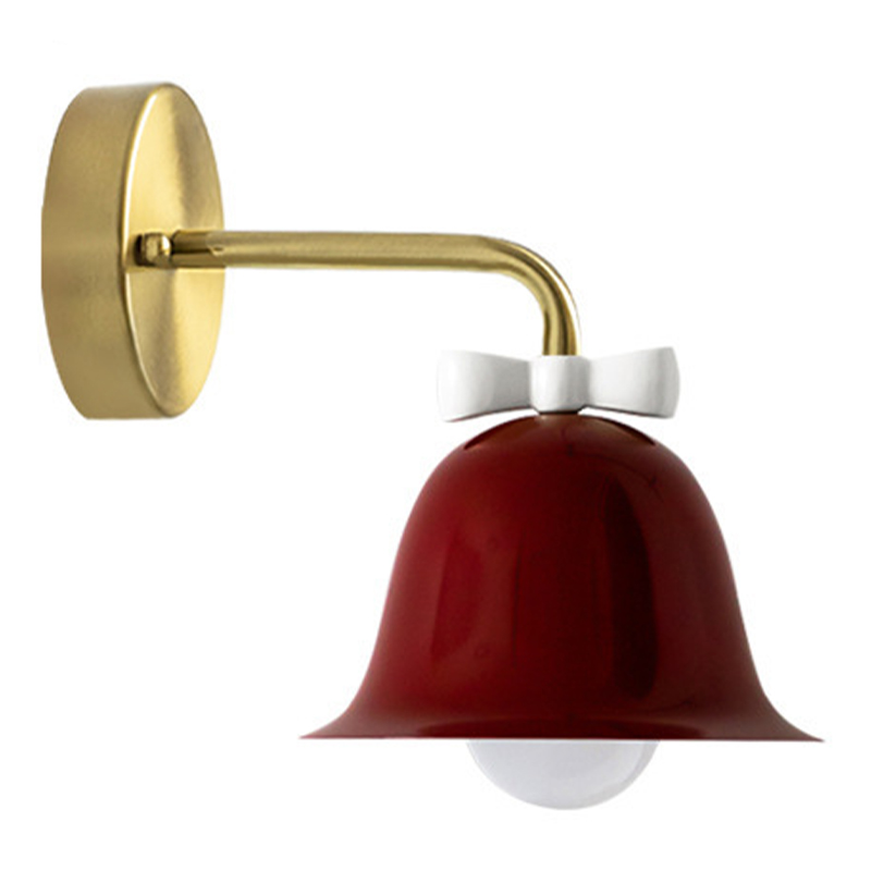Бра Колокольчик Bell with Bow Red Wall Lamp Красный Красный Белый Золотой Бра Колокольчик Bell with Bow Red Wall Lamp Красный Красный Белый Золотой в Костроме | Loft Concept