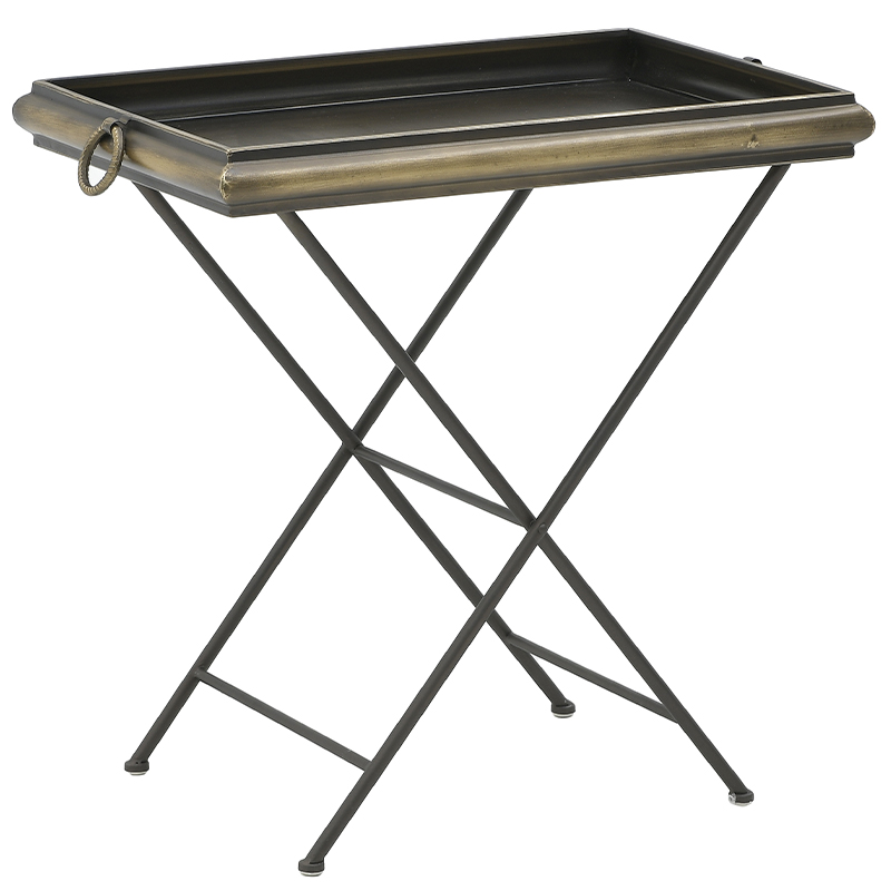 Приставной металлический стол Davie Side Table Винтажная латунь Черный Приставной металлический стол Davie Side Table Винтажная латунь Черный в Костроме | Loft Concept