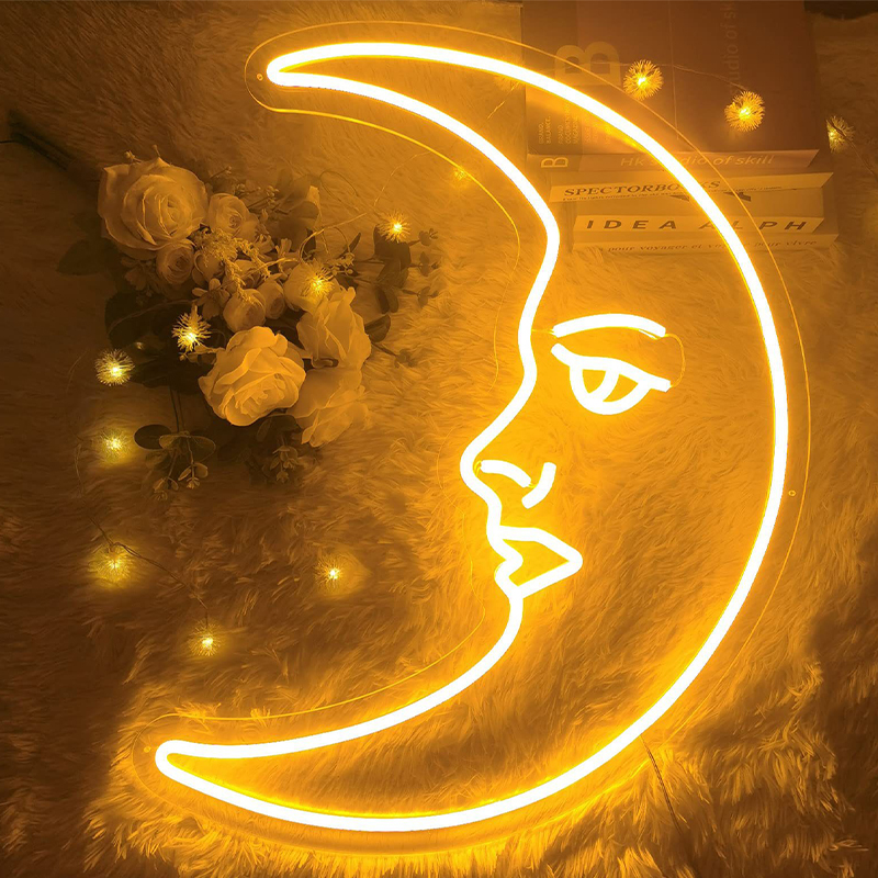 Неоновая настенная лампа Crescent Moon Neon Wall Lamp Прозрачный Желтый Неоновая настенная лампа Crescent Moon Neon Wall Lamp Прозрачный Желтый в Костроме | Loft Concept