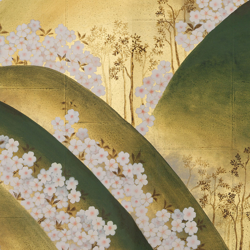 Обои ручная роспись Kiso Mountains Special Colourway on Deep Rich Gold gilded tea paper Обои ручная роспись Kiso Mountains Special Colourway on Deep Rich Gold gilded tea paper в Костроме | Loft Concept