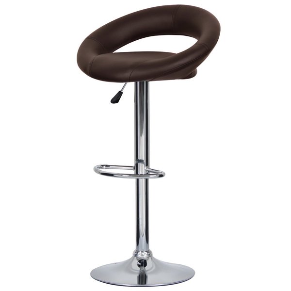 Барный стул Ring Dark Brown Хром Коричневый Барный стул Ring Dark Brown Хром Коричневый в Костроме | Loft Concept