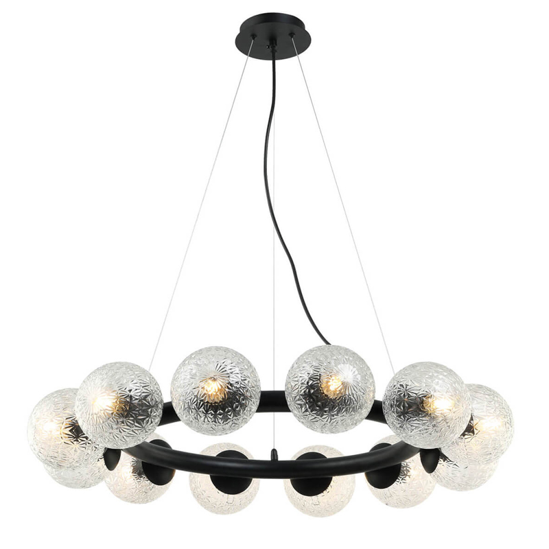 Люстра Perforated Glass Bubbles black D77 Черный Серый (Gray) Люстра Perforated Glass Bubbles black D77 Черный Серый (Gray) в Костроме | Loft Concept