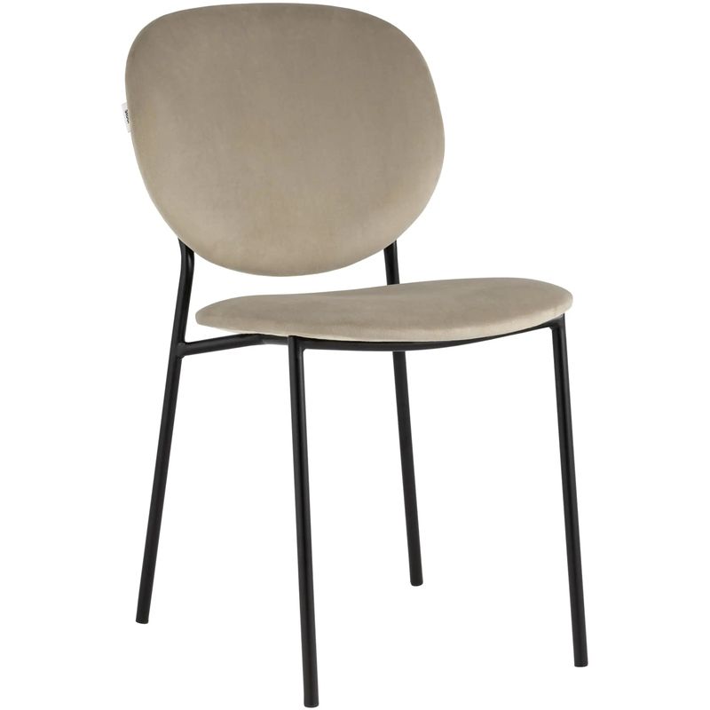 Стул Stanley Chair Бежевый Велюр Бежевый Черный Стул Stanley Chair Бежевый Велюр Бежевый Черный в Костроме | Loft Concept