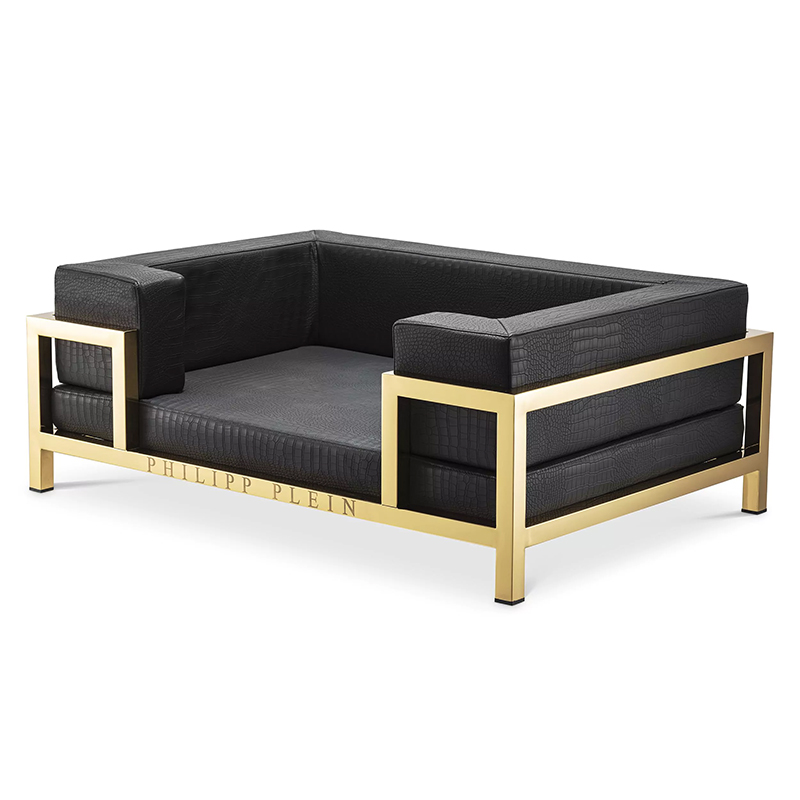 Лежанка для домашних животных Philipp Plein Dogbed High Conic Limited XL Gold Черный Золотой Лежанка для домашних животных Philipp Plein Dogbed High Conic Limited XL Gold Черный Золотой в Костроме | Loft Concept