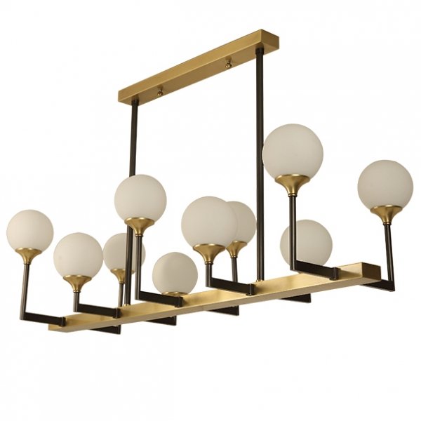 Люстра Ball Valley Chandelier 10 Белый Латунь Люстра Ball Valley Chandelier 10 Белый Латунь в Костроме | Loft Concept