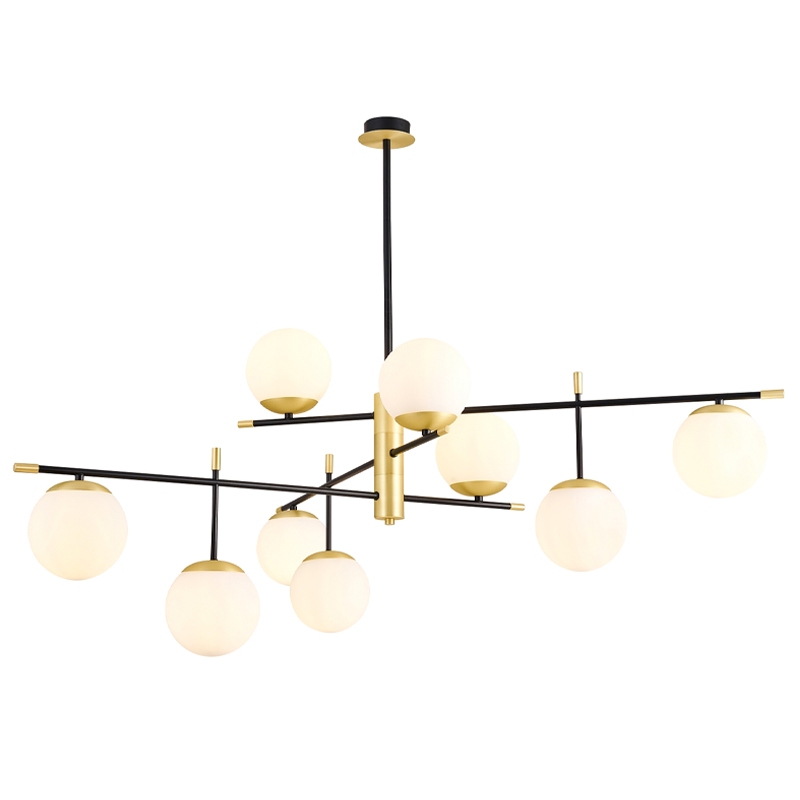 Люстра Черная с Золотом Spike Balls Hanging 9 Lamp Белый Золотой Черный Люстра Черная с Золотом Spike Balls Hanging 9 Lamp Белый Золотой Черный в Костроме | Loft Concept