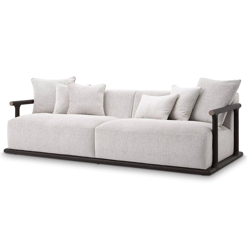 Диван Eichholtz Sofa Libero Светло-серый Коричневый Диван Eichholtz Sofa Libero Светло-серый Коричневый в Костроме | Loft Concept