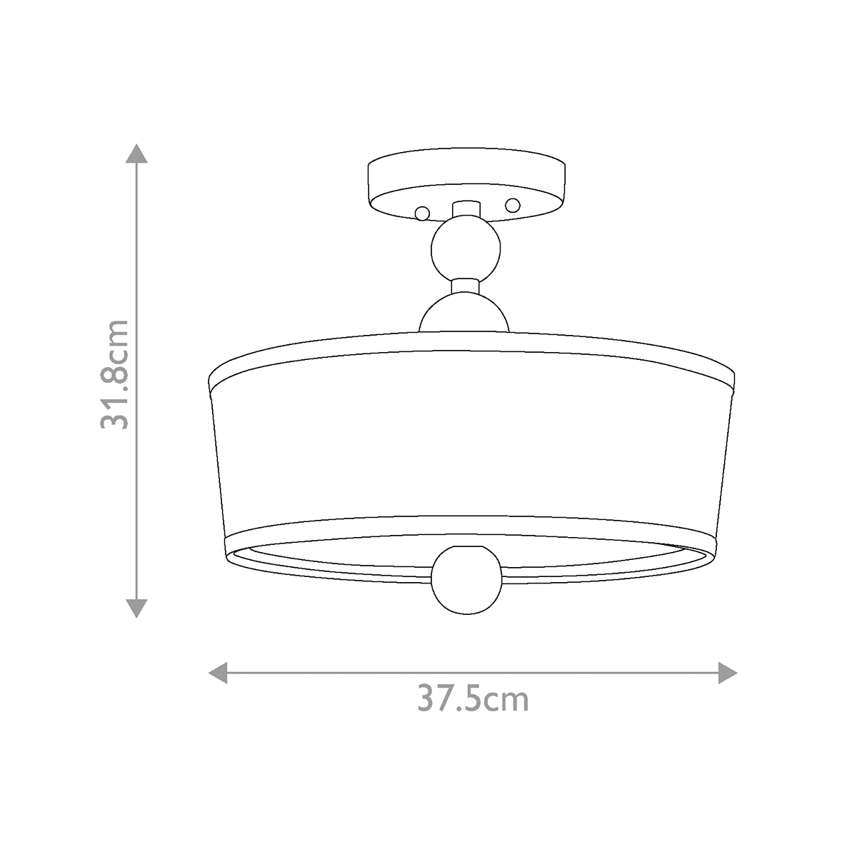 Потолочный светильник с белым цилиндрическим плафоном и шарообразными деталями Hinkley в Костроме