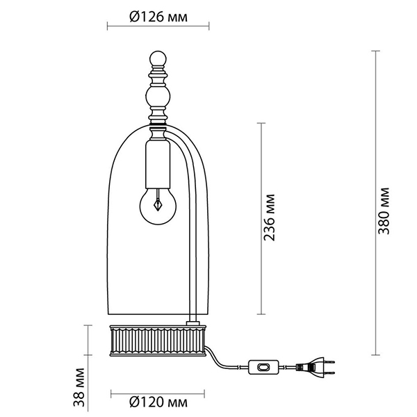 Настольная лампа Glass Dome Bronze Настольная лампа Glass Dome Bronze в Костроме