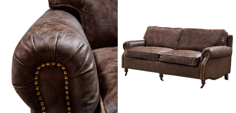 Диван RH CLASSIC LANCASTER Brown leather double Диван RH CLASSIC LANCASTER Brown leather double - Loft-Concept в Костроме