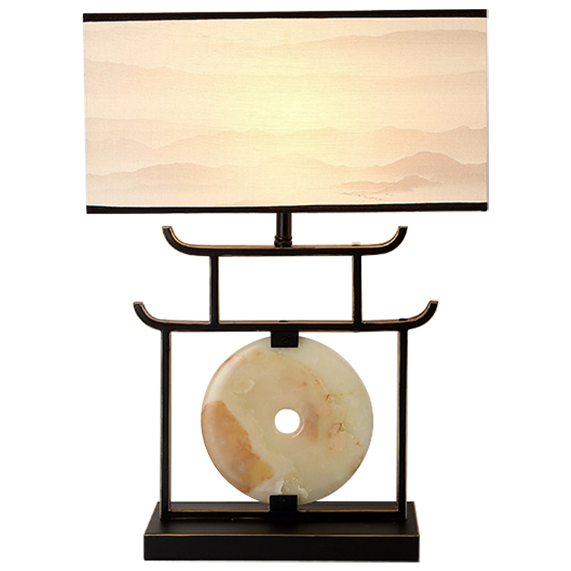 Настольная лампа с абажуром Chinese Style Modern Table Lamp Черный Бежевый Золотой Настольная лампа с абажуром Chinese Style Modern Table Lamp Черный Бежевый Золотой в Костроме | Loft Concept