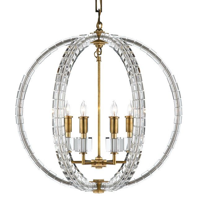 Люстра Radius Pendant Chandelier 6 Light Латунь Прозрачный Люстра Radius Pendant Chandelier 6 Light Латунь Прозрачный в Костроме | Loft Concept