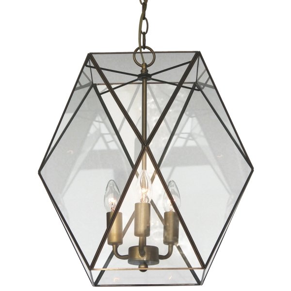 Подвесной светильник Rombius Pendant large III clear glass Латунь Античная полированная Подвесной светильник Rombius Pendant large III clear glass Латунь Античная полированная в Костроме | Loft Concept
