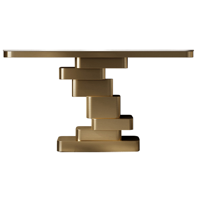 Консоль Maja Marble Metal Console Table Brass Латунь Коричневый Белый Консоль Maja Marble Metal Console Table Brass Латунь Коричневый Белый в Костроме | Loft Concept