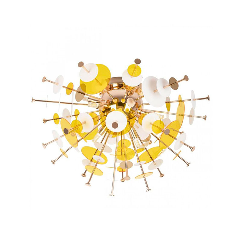 Потолочный светильник Dandelion Yellow диаметр 60 Золотой Белый Желтый Потолочный светильник Dandelion Yellow диаметр 60 Золотой Белый Желтый в Костроме | Loft Concept