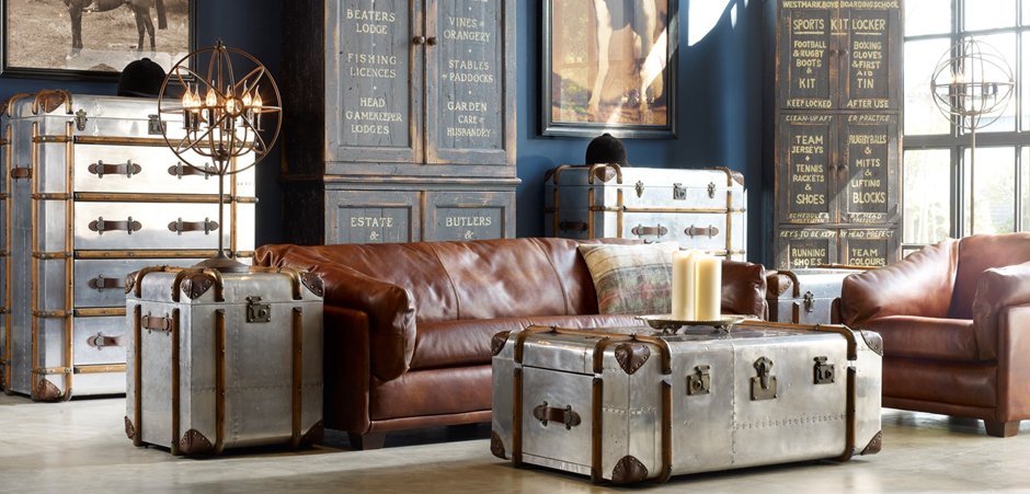 Комод в стиле Лофт RH Richards Polished Aluminum Trunks Chest Комод в стиле Лофт RH Richards Polished Aluminum Trunks Chest - Loft-Concept в Костроме