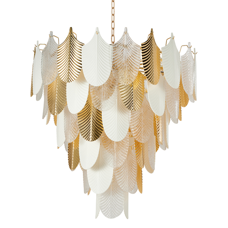 Люстра Abelia Chandelier 93 Золотой Белый Прозрачный Люстра Abelia Chandelier 93 Золотой Белый Прозрачный в Костроме | Loft Concept