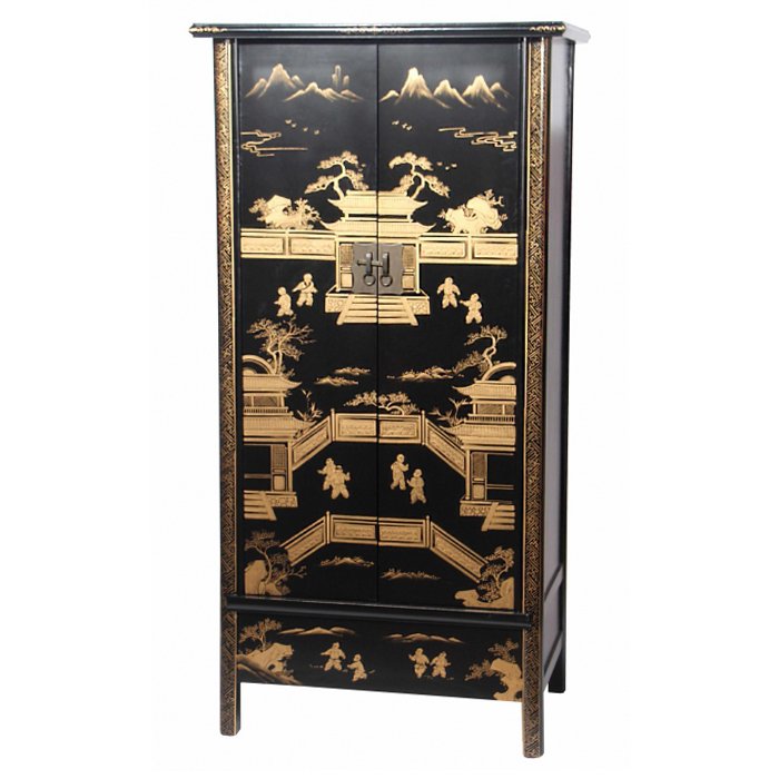 Китайский шкаф Black Gold Cabinet Черный Китайский шкаф Black Gold Cabinet Черный в Костроме | Loft Concept