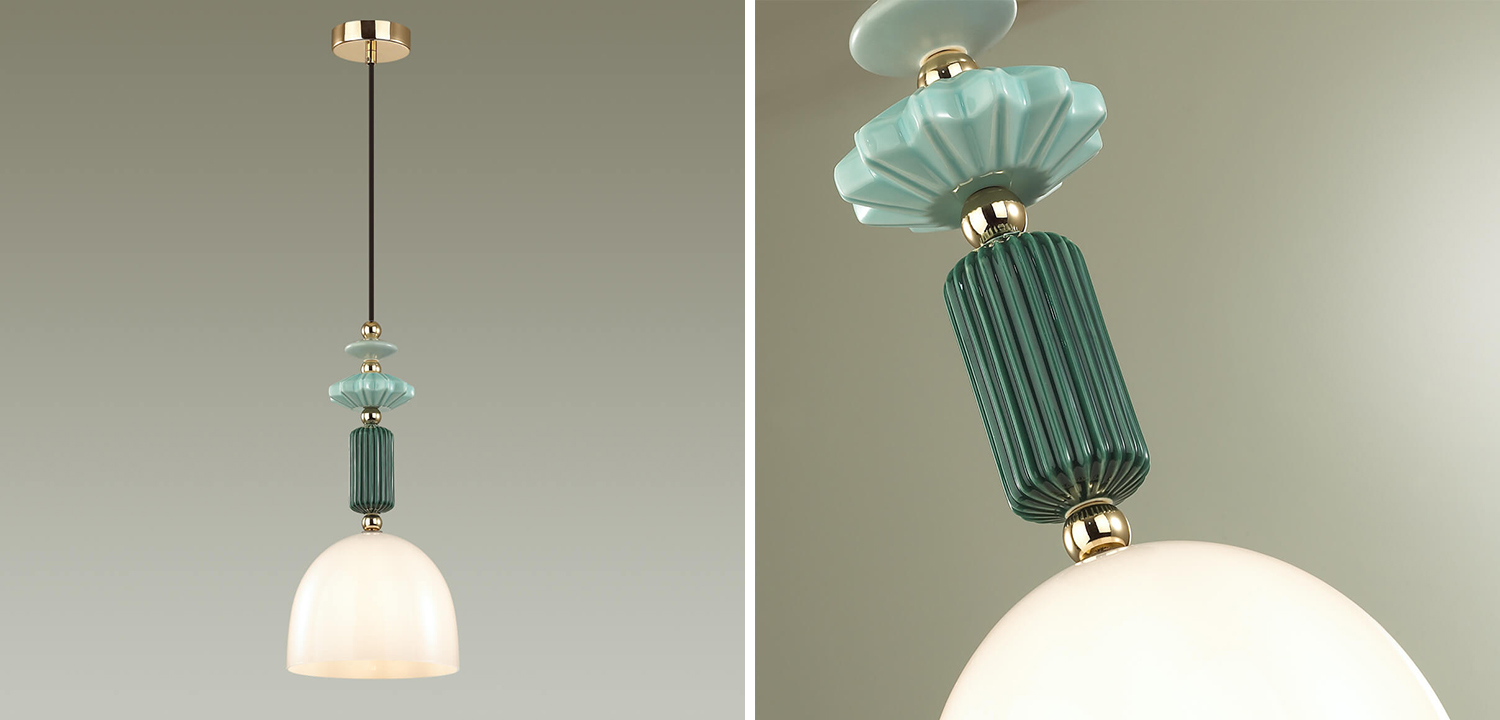Подвесной светильник Iris hanging lamp green - фото