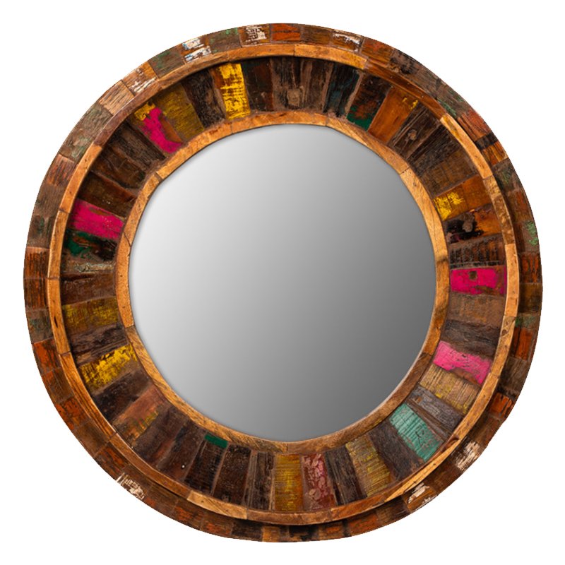 Зеркало Antique Wood Circle Коричневый винтаж Зеркало Antique Wood Circle Коричневый винтаж в Костроме | Loft Concept