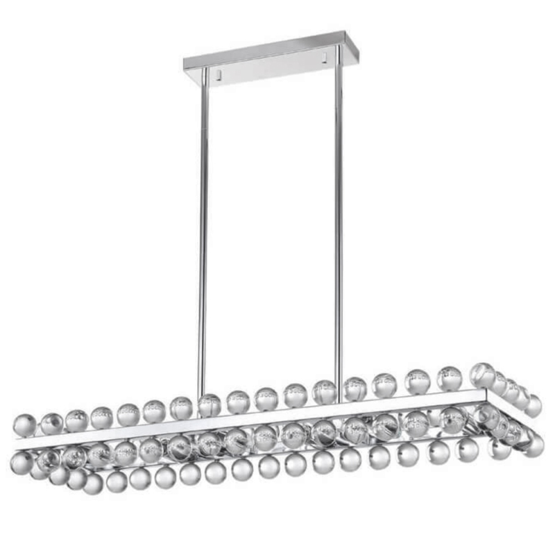 Sacramento Transparent Balls Rectangle Chandelier Хром Прозрачный Sacramento Transparent Balls Rectangle Chandelier Хром Прозрачный в Костроме | Loft Concept