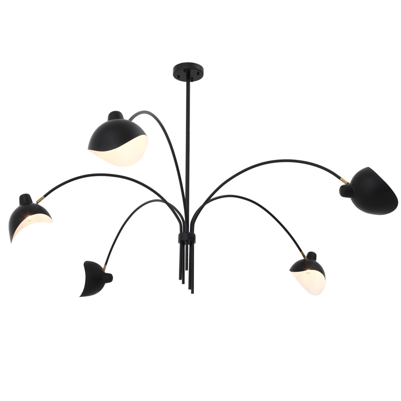 Люстра Eichholtz Chandelier Kirby Черный Латунь Античная полированная Люстра Eichholtz Chandelier Kirby Черный Латунь Античная полированная в Костроме | Loft Concept