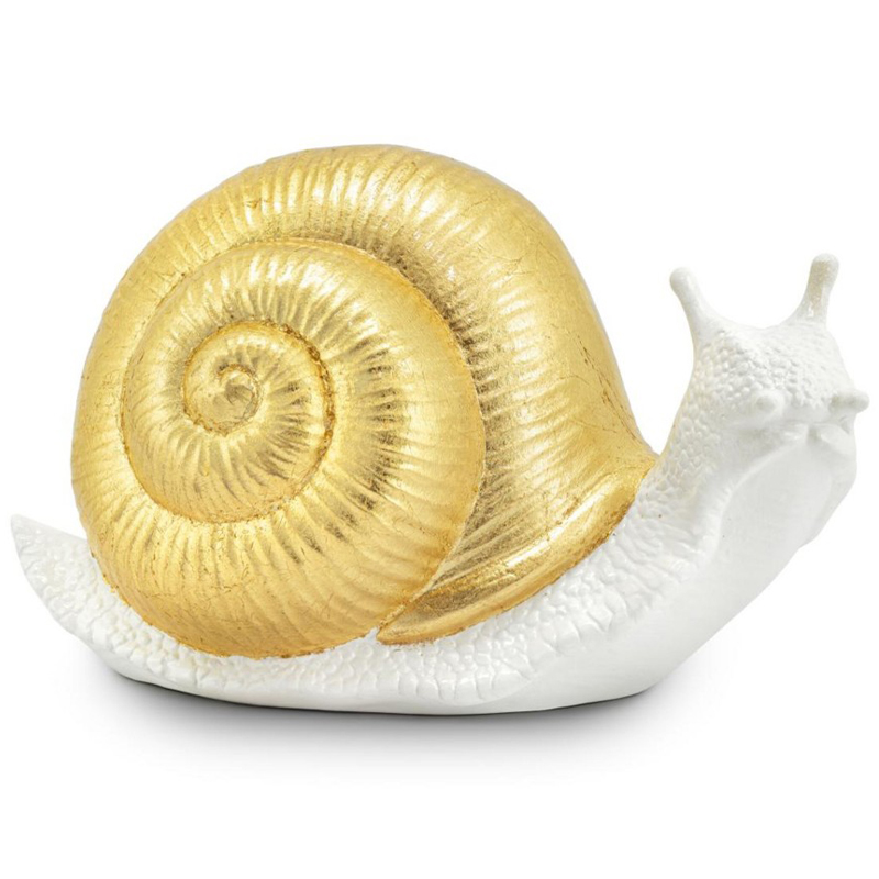 Статуэтка Abhika Snail Bisc. Goldleaf Белый Золотой Статуэтка Abhika Snail Bisc. Goldleaf Белый Золотой в Костроме | Loft Concept