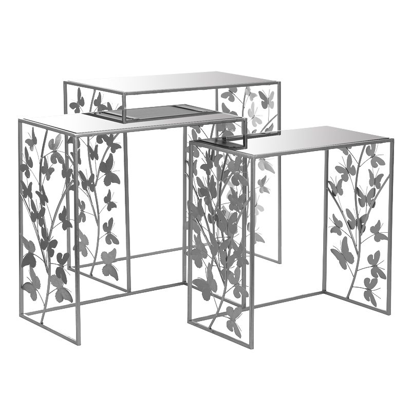 Консоль Silver Butterfly Triple Серебряный Консоль Silver Butterfly Triple Серебряный в Костроме | Loft Concept
