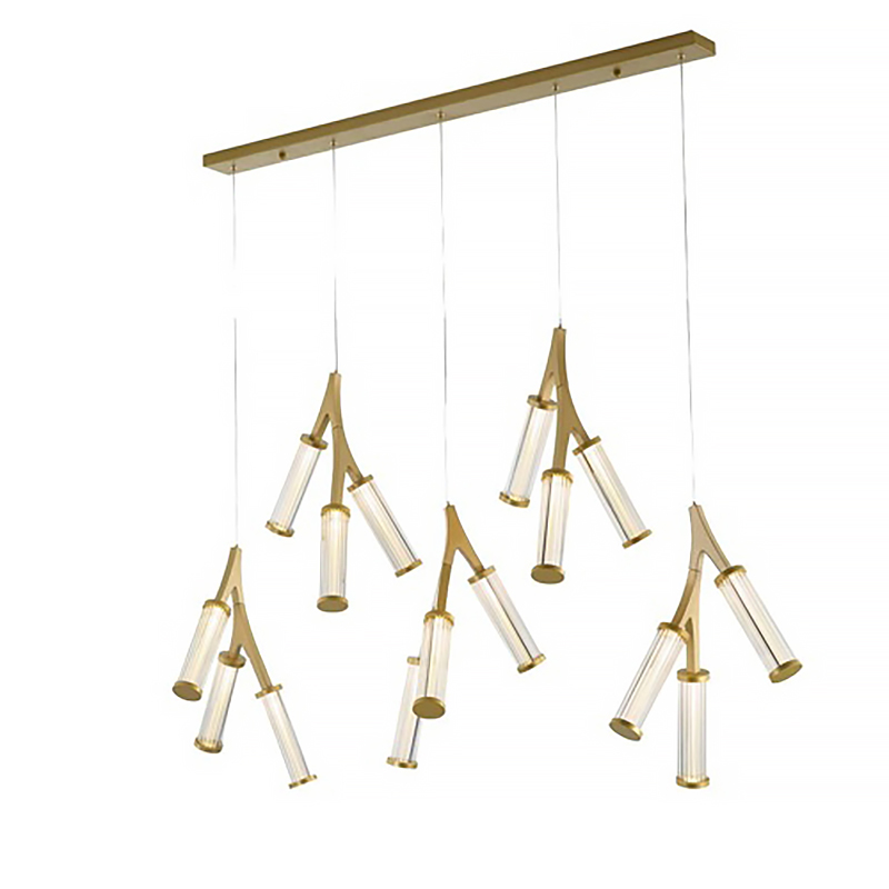 Люстра Cylinder Branches Chandelier Gold 15 Золотой Прозрачный Люстра Cylinder Branches Chandelier Gold 15 Золотой Прозрачный в Костроме | Loft Concept