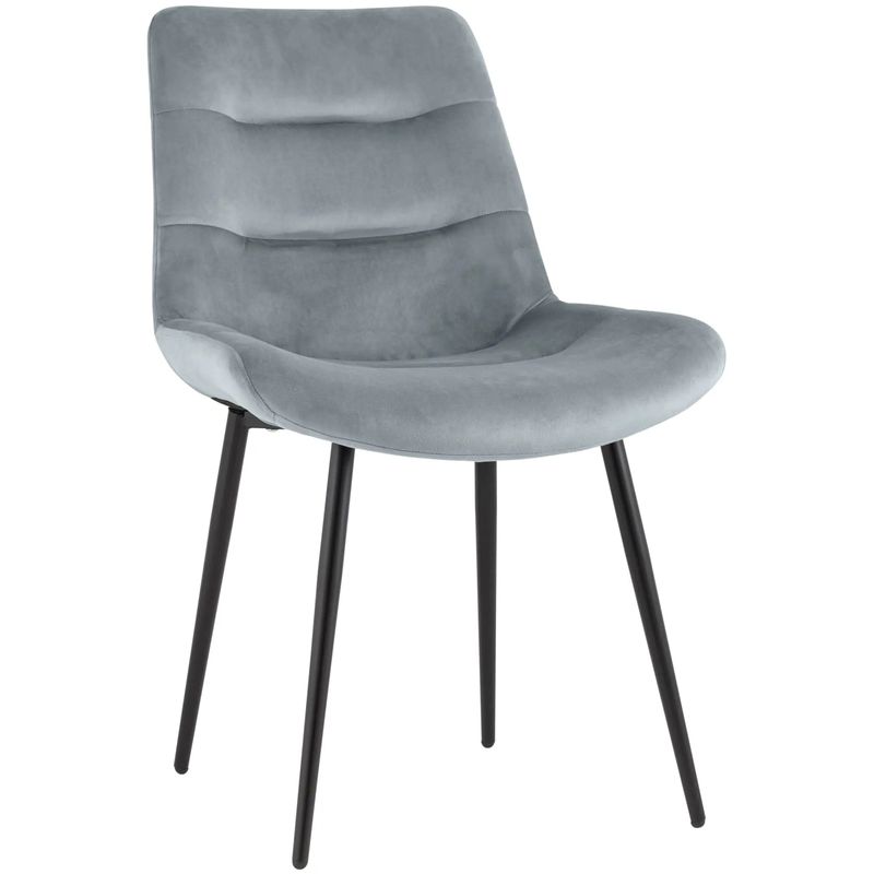 Стул Austin Chair Светло-Серый Велюр Светло-серый Черный Стул Austin Chair Светло-Серый Велюр Светло-серый Черный в Костроме | Loft Concept