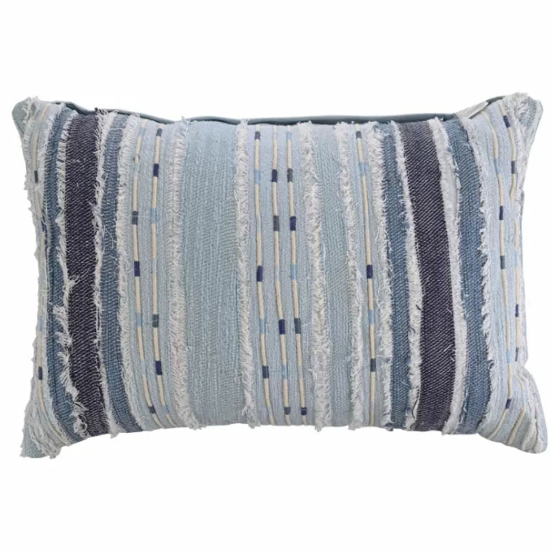 Подушка Blue Ikat stripes Синий Голубой Подушка Blue Ikat stripes Синий Голубой в Костроме | Loft Concept