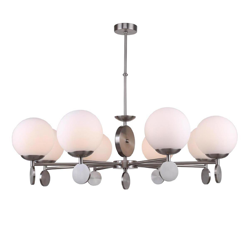 Люстра Kyran Nickel Chandelier 8 Никель Белый в Костроме | Loft Concept 