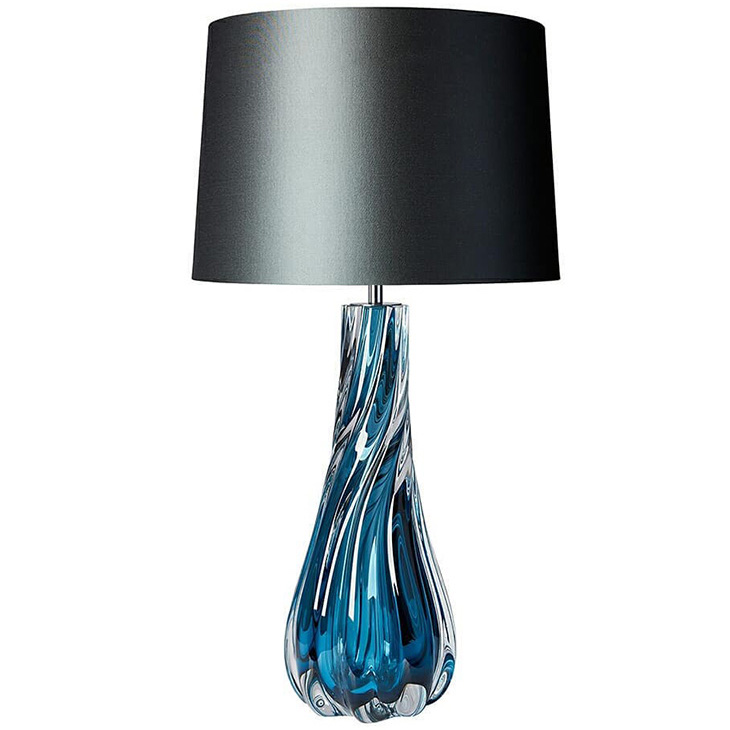 Настольная лампа Naiad Velvet Blue Table Lamp Черный Синий Настольная лампа Naiad Velvet Blue Table Lamp Черный Синий в Костроме | Loft Concept