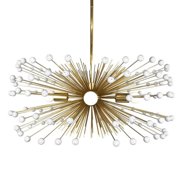 White Beaded Urchin Chandelier Sputnik Золотой Белый White Beaded Urchin Chandelier Sputnik Золотой Белый в Костроме | Loft Concept