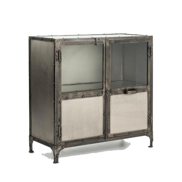Комод металлический Industrial Steampunk Nickel 2 Door Cabinet Комод металлический Industrial Steampunk Nickel 2 Door Cabinet в Костроме | Loft Concept