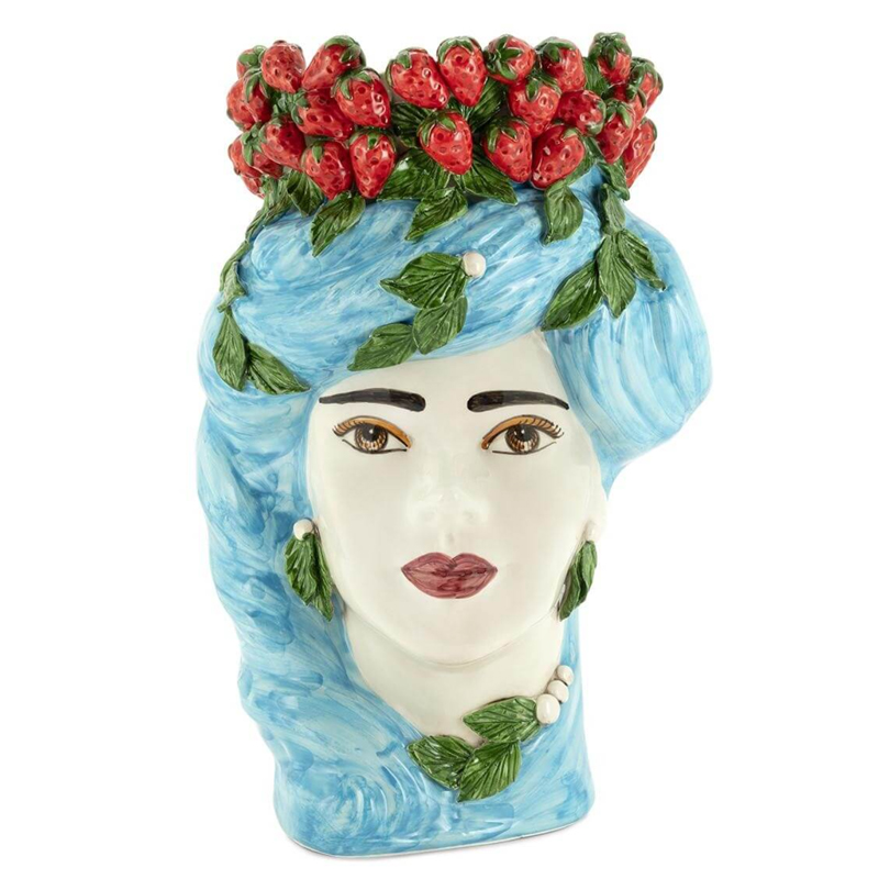 Ваза VASE STRAWBERRIES HEAD LADY BIG Blue Красный Голубой Ваза VASE STRAWBERRIES HEAD LADY BIG Blue Красный Голубой в Костроме | Loft Concept