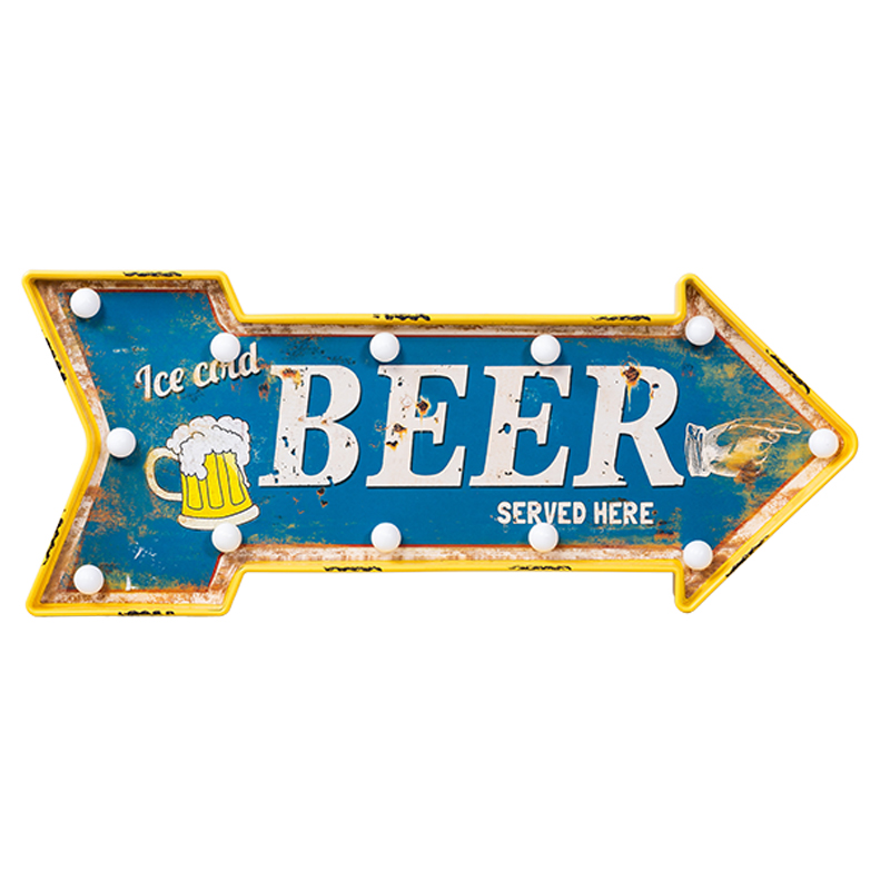 Аксессуар на стену Beer Синий Желтый в Костроме | Loft Concept 