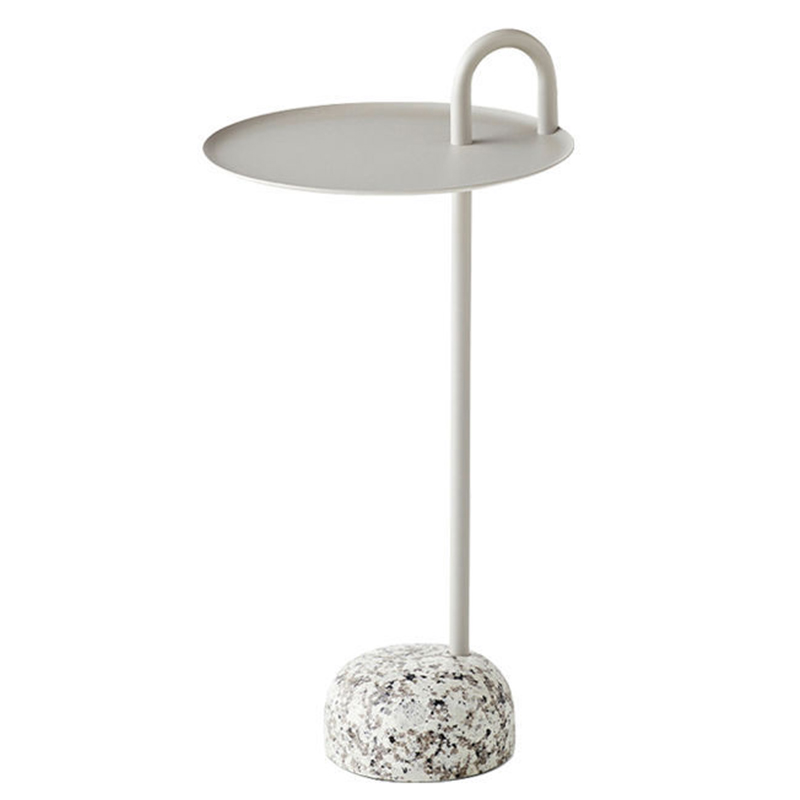 Белый Приставной Стол с основанием Терраццо Franz Side Table White Белый Белый Приставной Стол с основанием Терраццо Franz Side Table White Белый в Костроме | Loft Concept