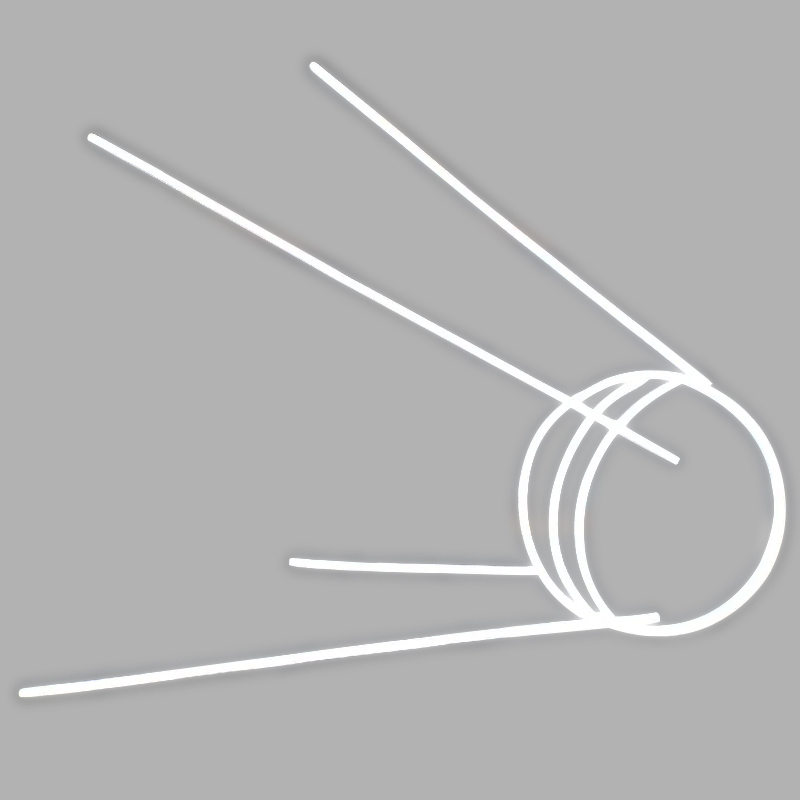 Неоновая настенная лампа Sputnik 1 Spacecraft Neon Wall Lamp Белый Прозрачный в Костроме | Loft Concept 