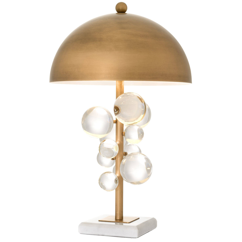Настольная лампа Eichholtz Table Lamp Floral Латунь Античная полированная Прозрачное Стекло Белый Настольная лампа Eichholtz Table Lamp Floral Латунь Античная полированная Прозрачное Стекло Белый в Костроме | Loft Concept