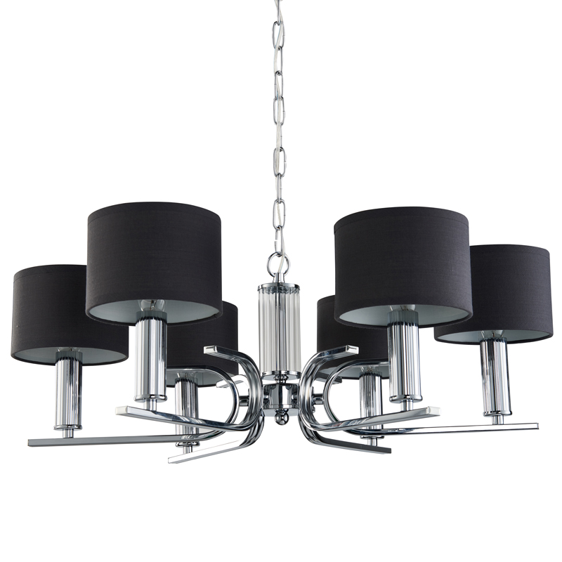 Люстра Yvette Chandelier 71 Хром Черный Прозрачный Люстра Yvette Chandelier 71 Хром Черный Прозрачный в Костроме | Loft Concept