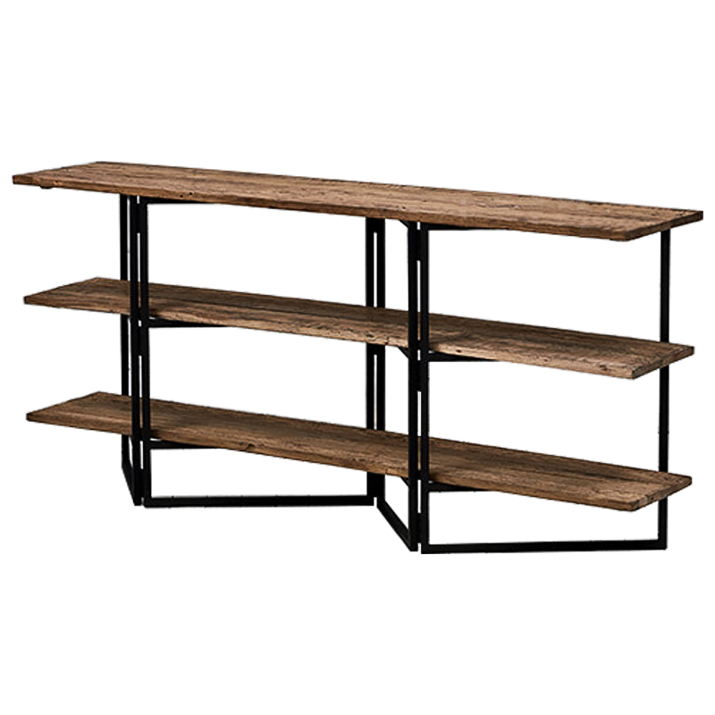 Стеллаж в стиле Лофт Luigi Loft 3 Shelves Rack Коричневый Черный Стеллаж в стиле Лофт Luigi Loft 3 Shelves Rack Коричневый Черный в Костроме | Loft Concept