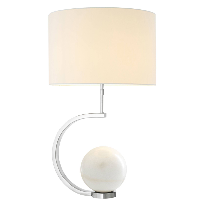 Настольная лампа Eichholtz Table Lamp Luigi white marble Белый Никель Белый Мрамор Bianco Настольная лампа Eichholtz Table Lamp Luigi white marble Белый Никель Белый Мрамор Bianco в Костроме | Loft Concept