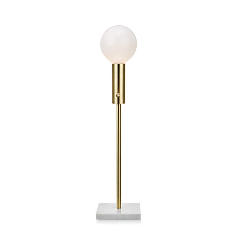 Настольная лампа Marble Top Brass Латунь Белый Настольная лампа Marble Top Brass Латунь Белый в Костроме | Loft Concept